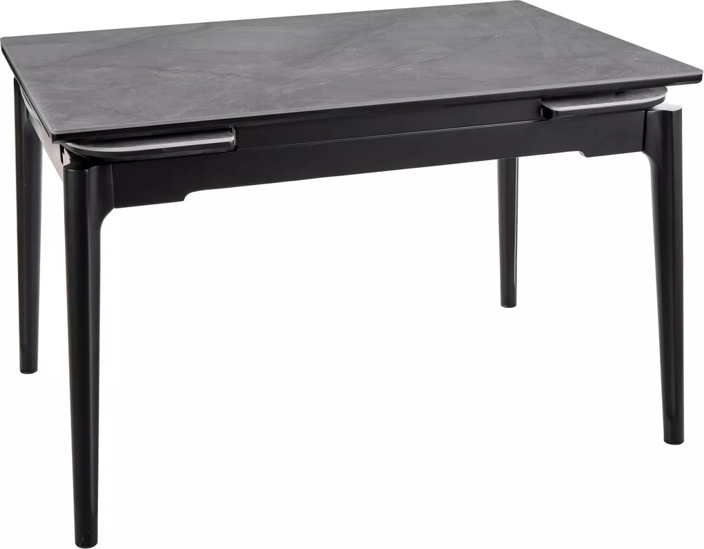 Jedálenský rozkladací stôl Sento 120/180 cm keramika sivý mramor/čierny