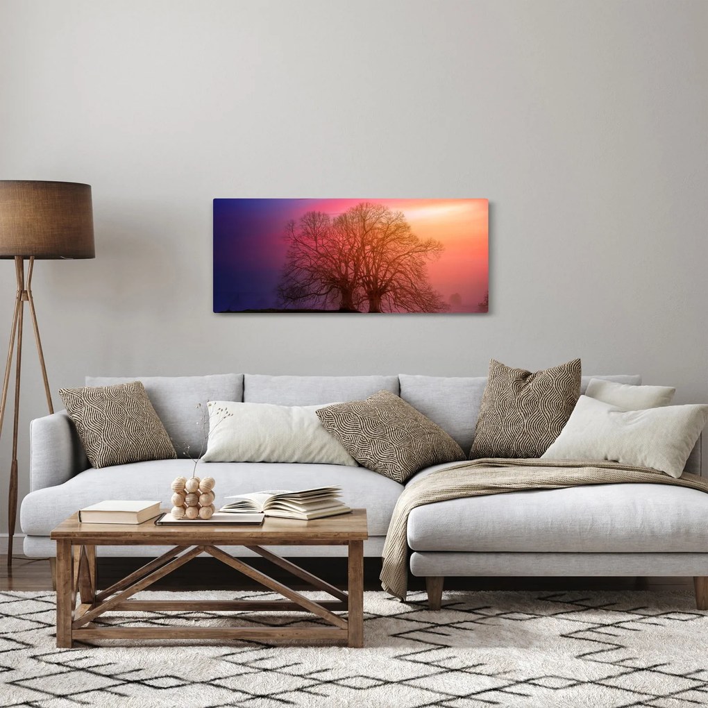 Obraz stromov v hmle (120x50 cm)