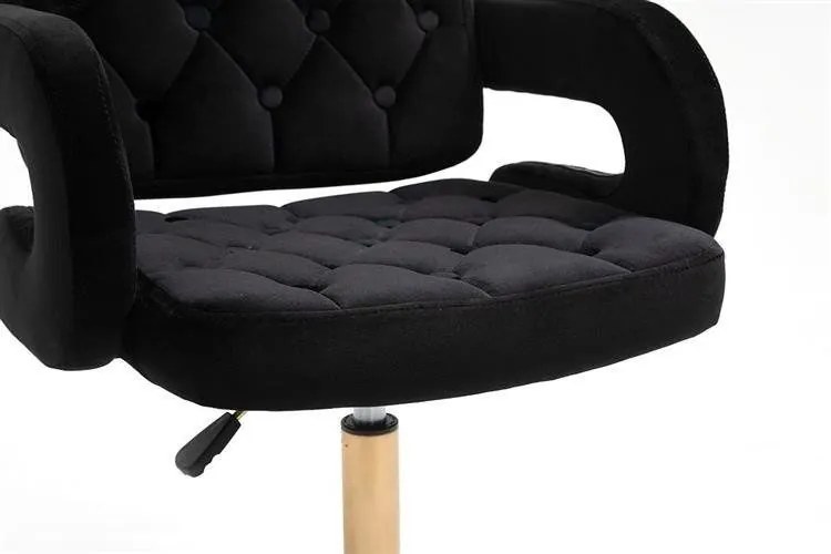 LuxuryForm DESIGN Barová stolička ADRIA VELUR na zlatom tanieri - čierna
