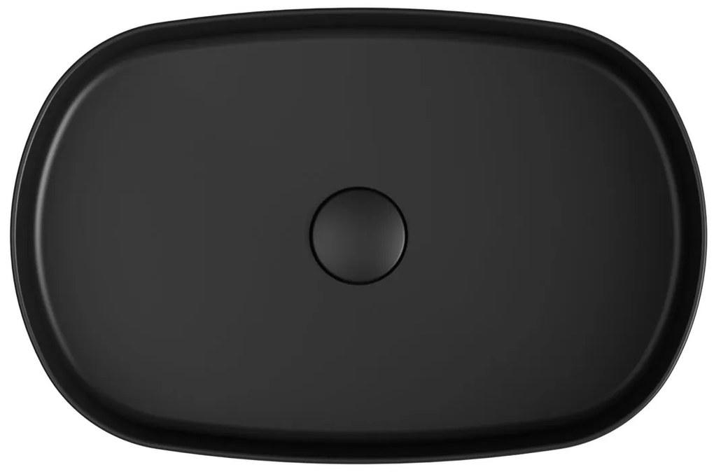 Sapho Sapho, INFINITY OVAL keramické umývadlo na dosku, 55x36 cm, matna čierna, 10NF65055-2N