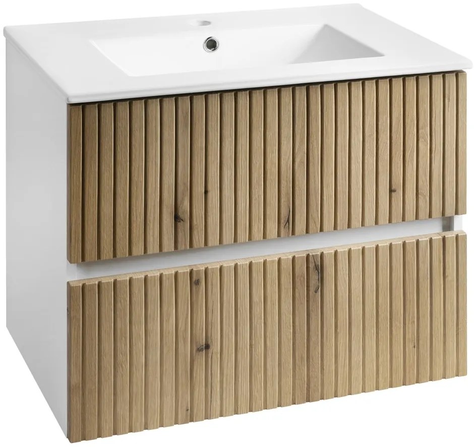 Aqualine Aqualine, PANEDA STRIP umývadlová skrinka 69,5x55x45,2cm, dub emporio, PN370