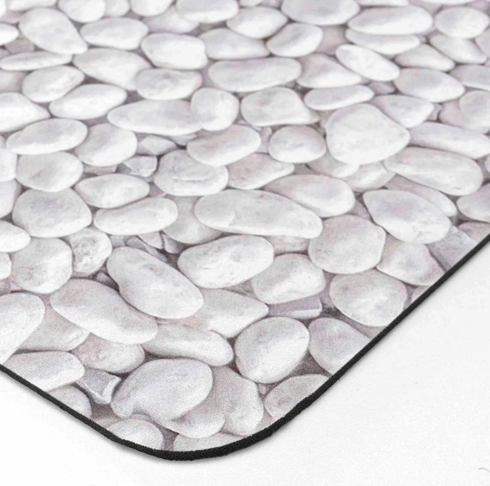 Bielo-sivá gumová kúpeľňová predložka 50x80 cm Leandra – douceur d'intérieur