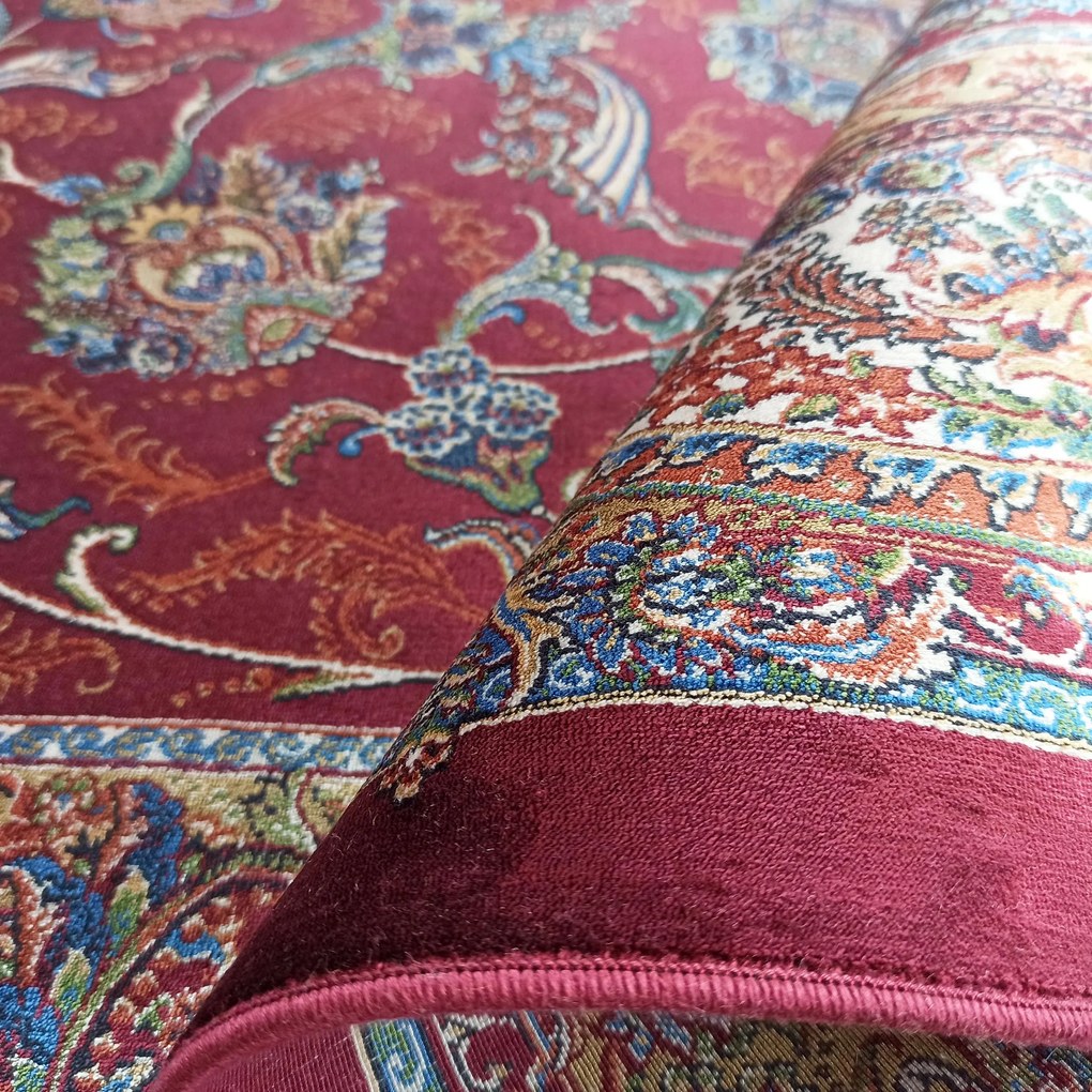 DY Hodvábny exkluzívny koberec Qum Silk 08 - červená Rozmer: 200x300 cm