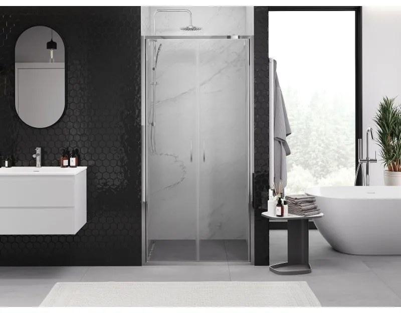 Mexen Exo, dvojkrídlové sprchové dvere 90x200 cm, 6mm číre sklo, chrómový profil, 814-090-000-01-00