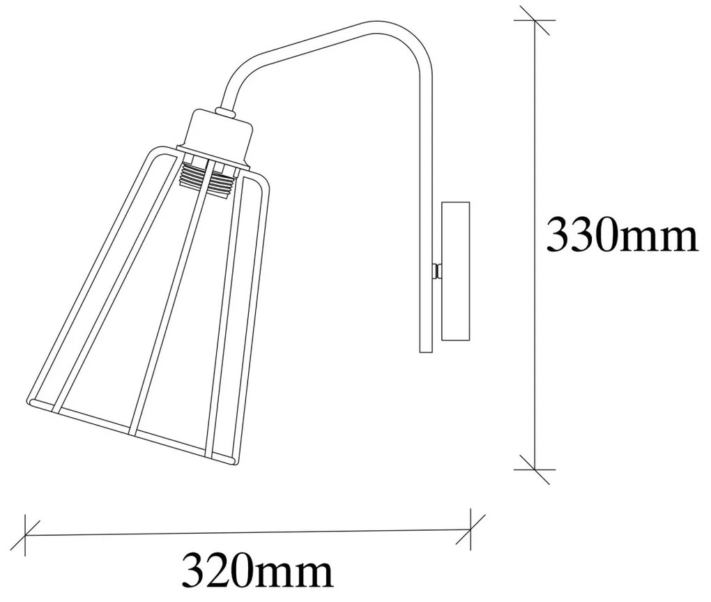 Nástenná lampa V II čierna