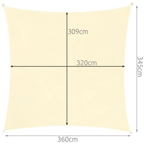 Gardlov Plachta proti slnku 3.6 x 3.6 m béžová