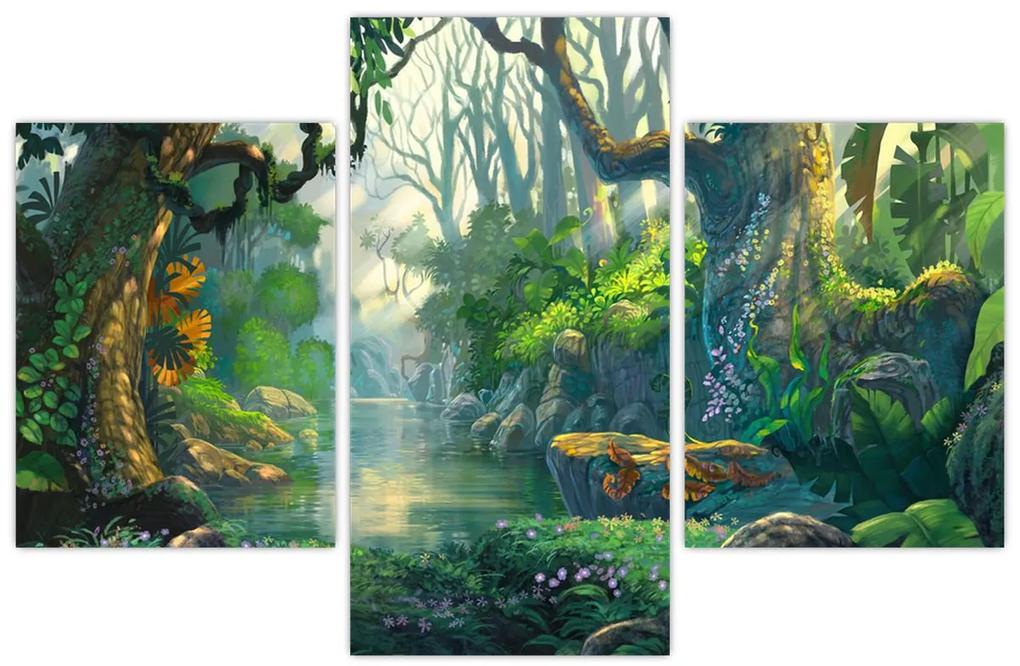 Obraz - Ilustrácia tropického lesa (90x60 cm)