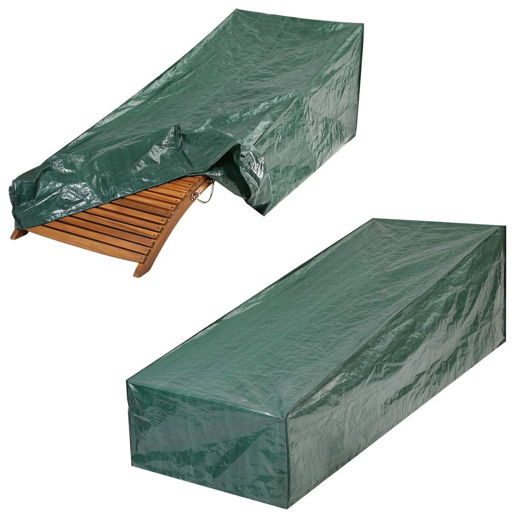 InternetovaZahrada Ochranný kryt na lehátko 197x66x32/60cm - zelený