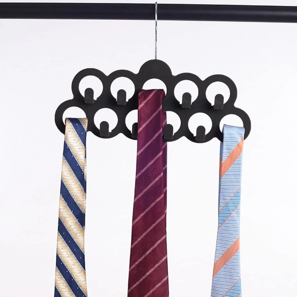 JJA Vešiak na kravaty a opasky, semiš, 11 háčikov