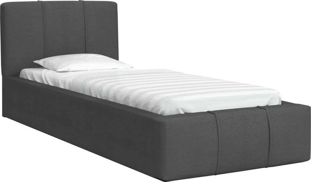 GM Detská čalúnená posteľ s úložným priestorom Fiona 90x200 - grafit