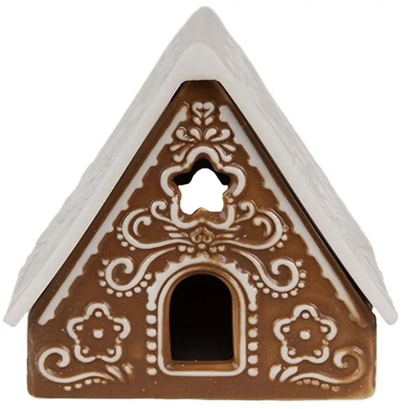 Porcelánový svietnik perníková chalúpka Gingerbread House  - 8*7*7 cm