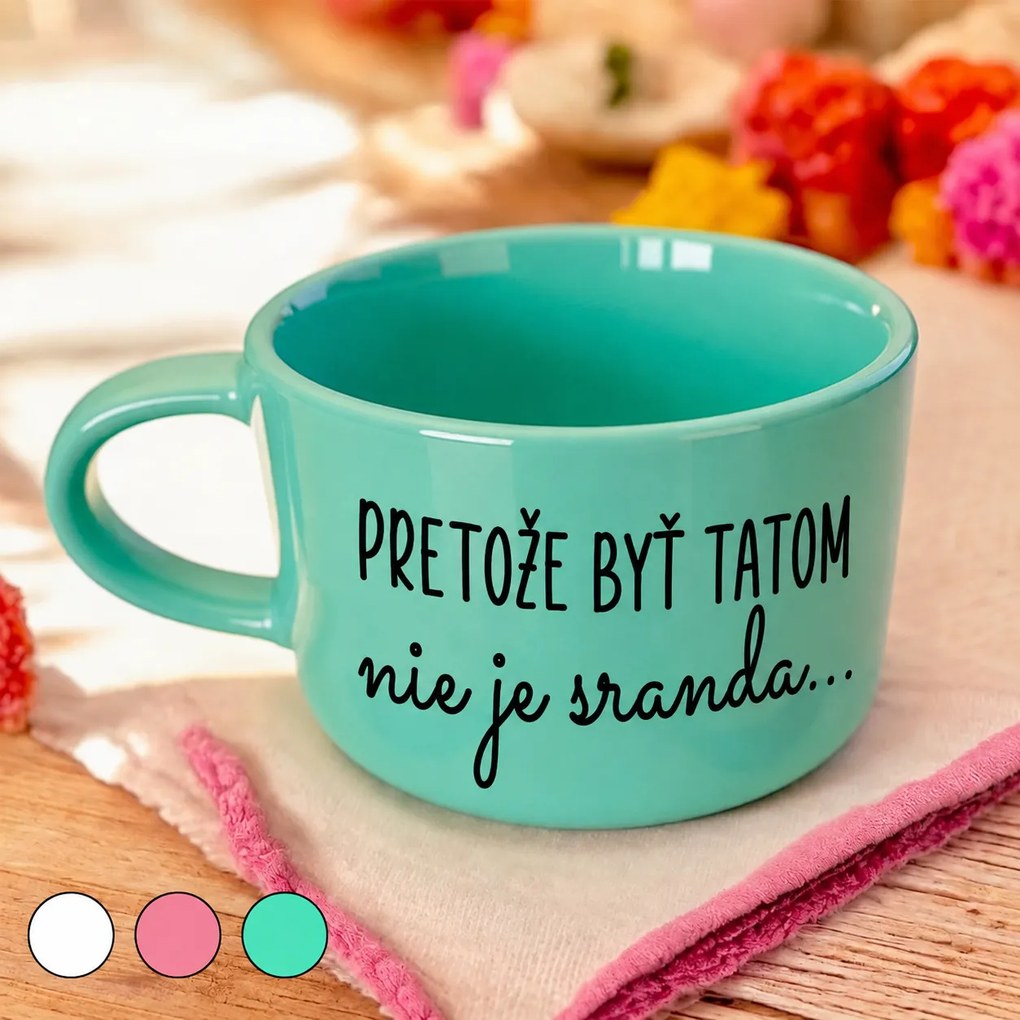 Ahome Hrnček makronka - Pretože byť tatom nie je sranda... Vyberte farbu: Biela