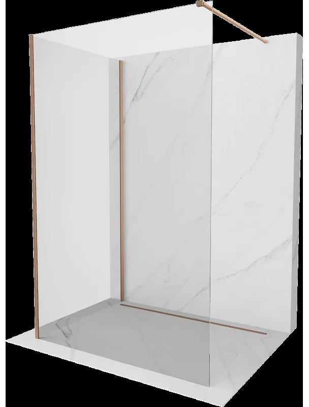 Mexen Kioto sprchový panel Walk-in 135 x 70 cm, priehľadný, brúsená meď - 800-135-212-65-00-070