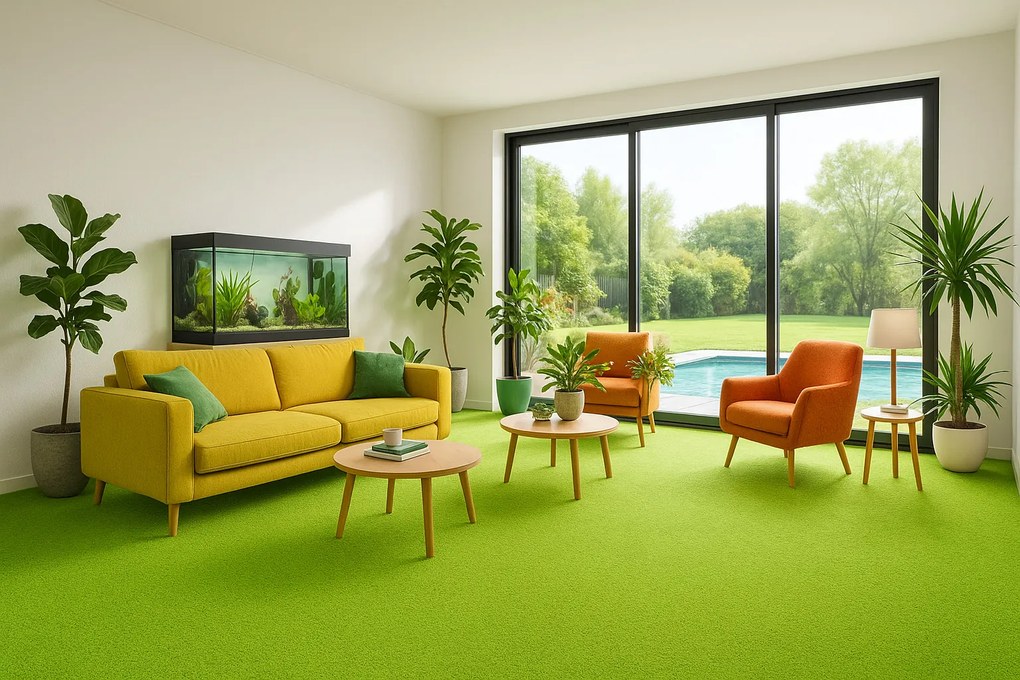 Betap, Koberec metráž Dynasty 41, na mieru, šíře 3m,4m, zelená, filc, obývacia izba