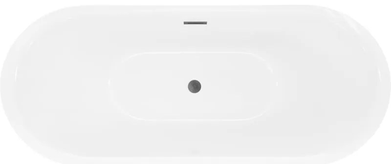 Mexen Lotos, voľne stojaca vaňa 160 x 75 cm, biela, prepad brúsený grafit, 52051607700-66