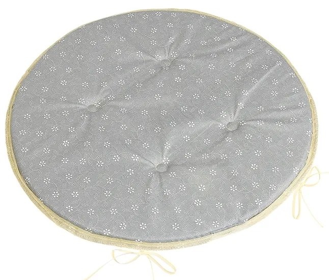 Bellatex Sedák Adéla kulatý hladký Pnoucí kvítekšedá 40 x 40 cm