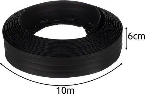 Gardlov Záhradný okraj 6cm x 10m s 20 kolíkmi - čierny