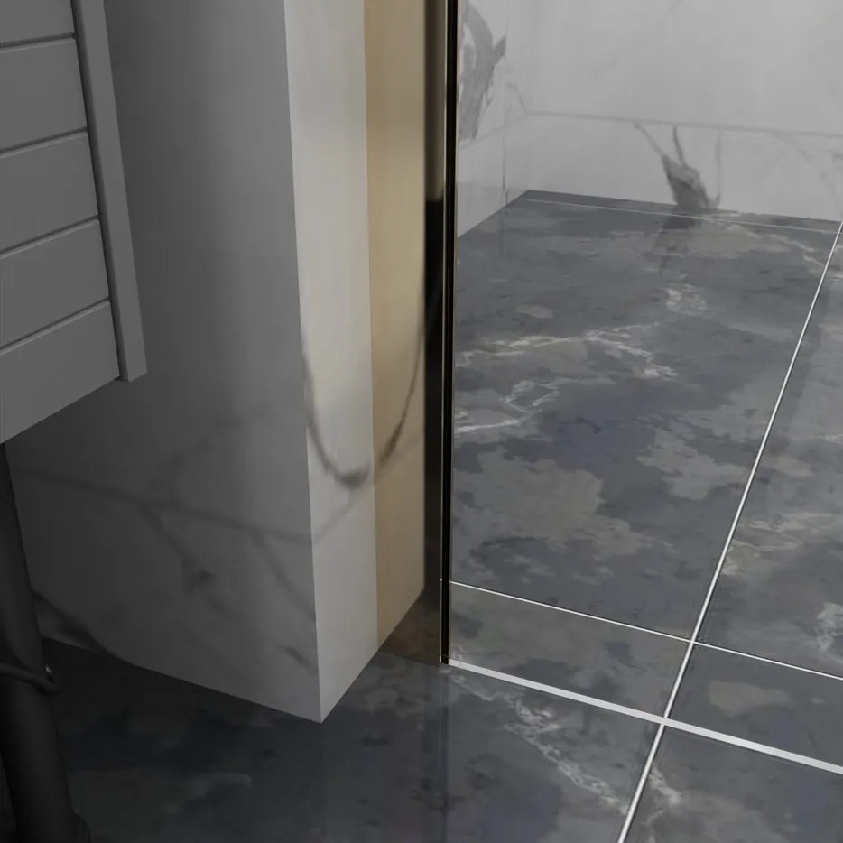 Erga Paris, sprchová zástena Walk-In 120x200 cm, 8mm číre sklo, zlatý lesklý profil, ERG-V02-PARIS-120x200-CL-GD