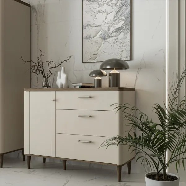 Komoda s zásuvkami VIRO hnedá/béžová