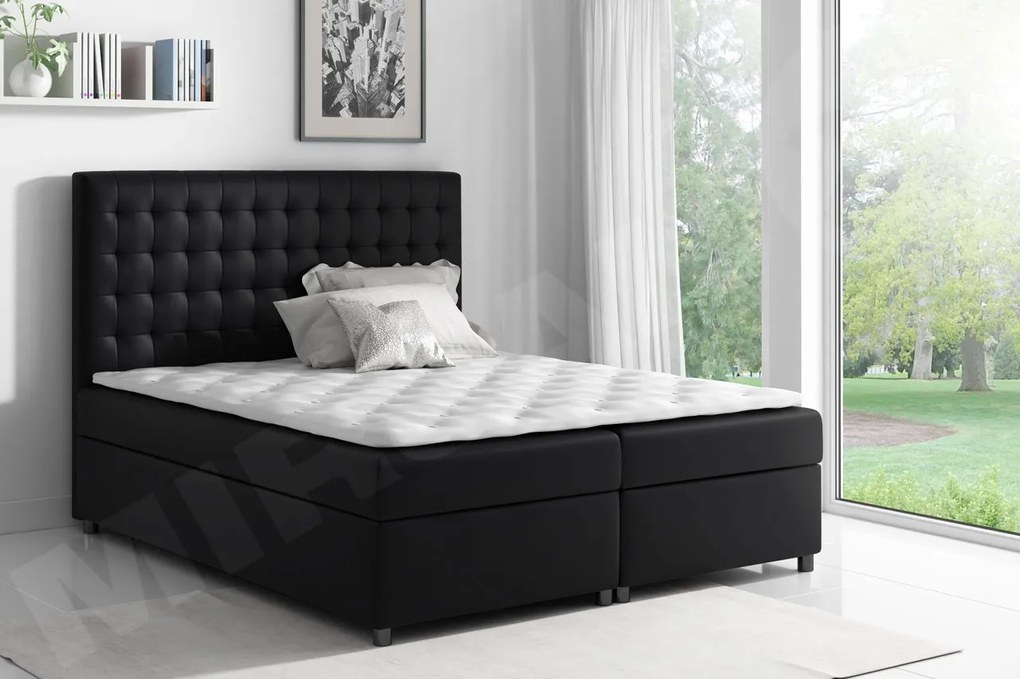 Posteľ kontinentálna Alfi, Rozmer postele: 140x200, Dostupné poťahy: ekokoža Soft 017 (biela)