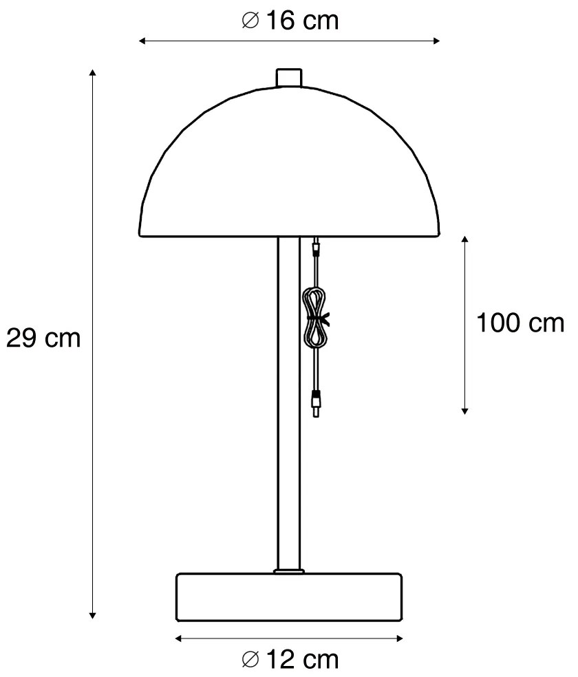 Vonkajšia stolná lampa béžová vrátane LED 3-stupňové stmievanie IP44 nabíjateľná - Keira