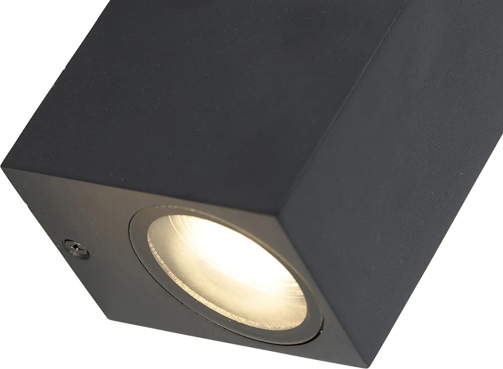 Sada 4 inteligentných nástenných svetiel čiernych IP44 vrátane 8 Wifi GU10 - Baleno