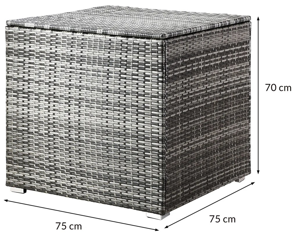 InternetovaZahrada Úložný box 75x75x70cm - šedý