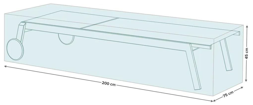 Ochranný obal na záhradné lehátko E-NBL200 - svetlosivá