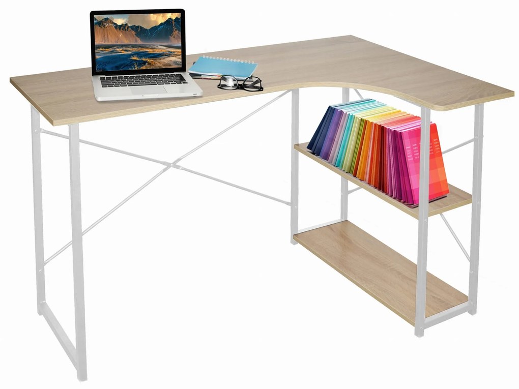 Dekorstudio Rohový písacý stôl Loft biely
