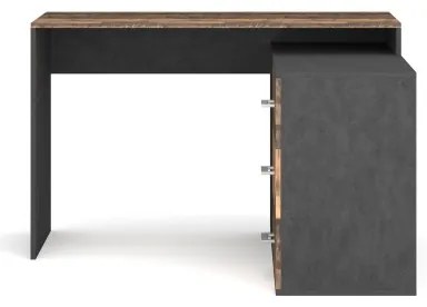 Písací stôl s zásuvkami a univerzálnym rohom P/L JULES hnedá/čierna