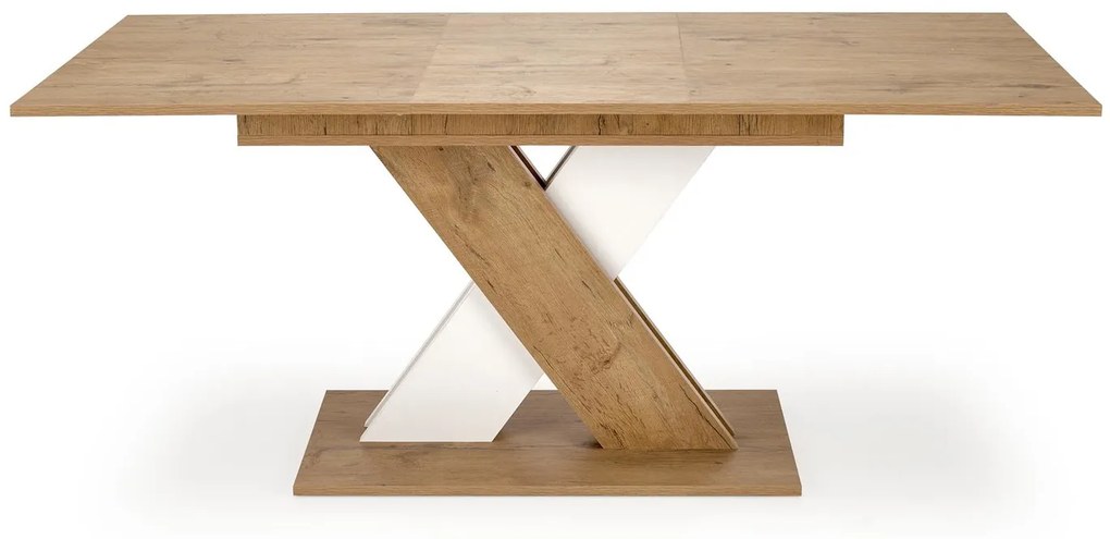 Jedálenský rozkladací stôl XARELTO 130/175 cm dub s dezénom Lancelot/biely