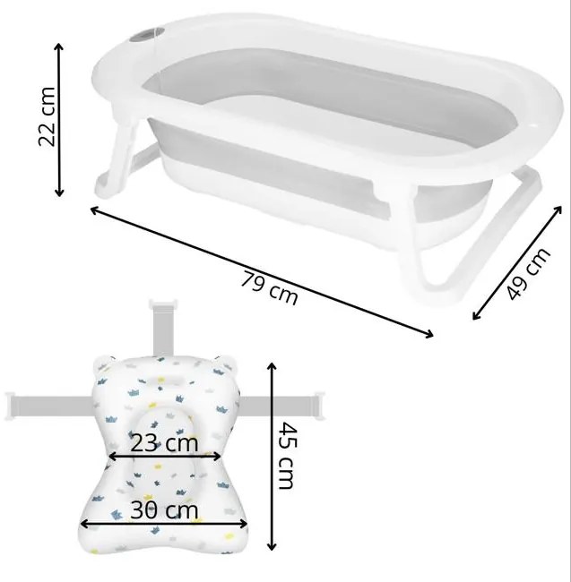 Skladacia vanička 40 L SPRINGOS SB0060 - sivá
