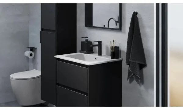 Kúpeľňová skrinka s umývadlom MOLDE 60 cm čierna