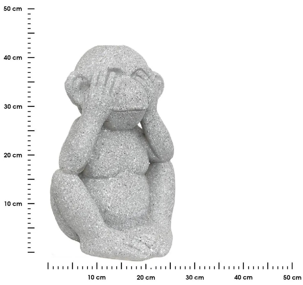 ATMOSPHERA Záhradná figúrka z magnézia Moneky2, 41 cm, sivá