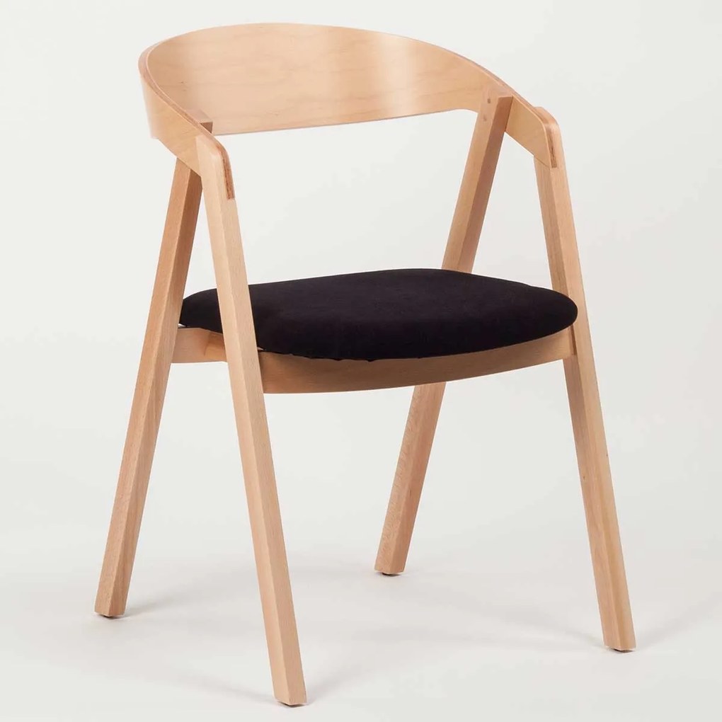 Stima stolička GURU buk s čalúneným sedákom Vyberte odtieň ->: Tmavo hnedá, Vyberte látku ->: Zákazková látka