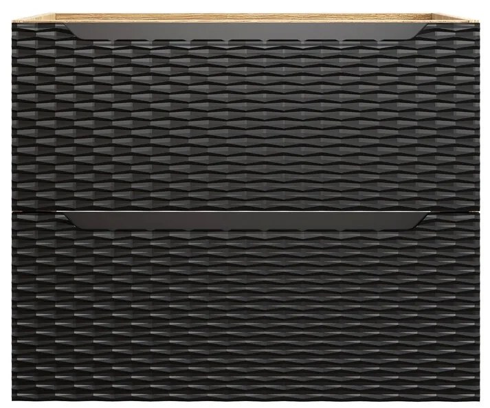 Závesná skrinka pod umývadlo Ocean 70 cm dub olejovaný/čierna