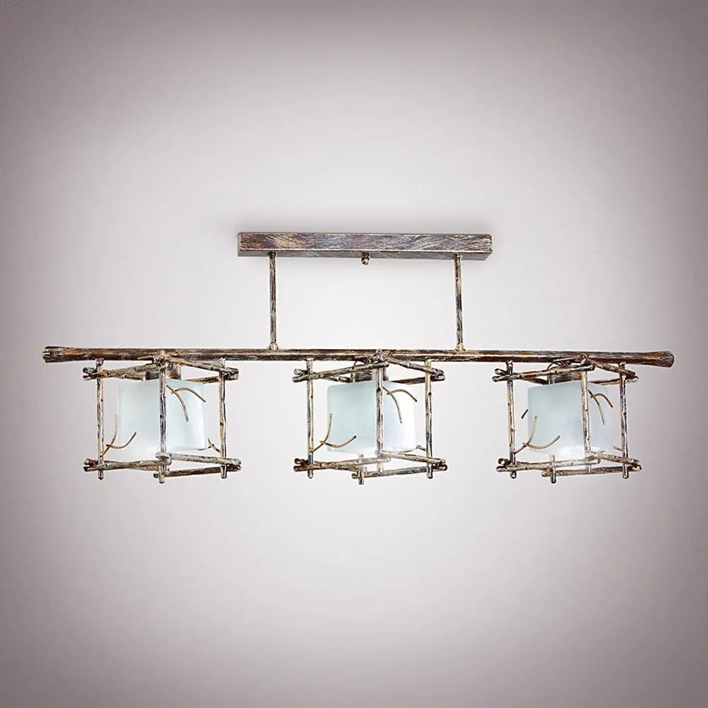 Luster na tyči SAVANNAH KUBO 3xE27/40W/230V svetlý