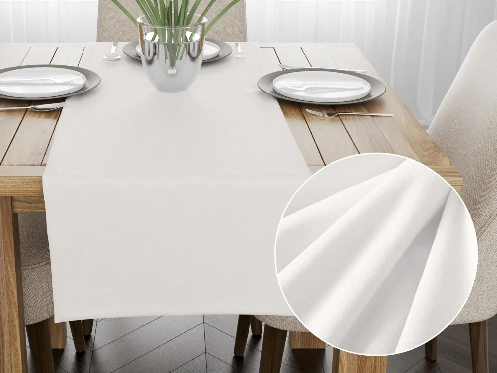 Biante Zamatový behúň na stôl Velvet Prémium SVP-024 Krémovo biely 45x160 cm