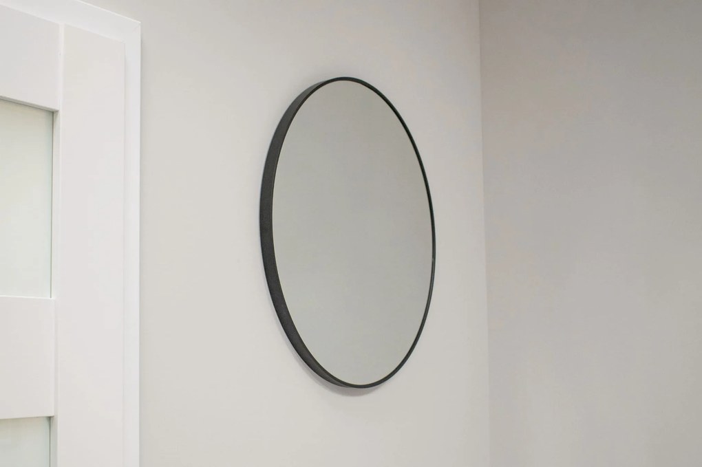 Dekorstudio Okrúhle zrkadlo s čiernym kovovým rámom 80 cm