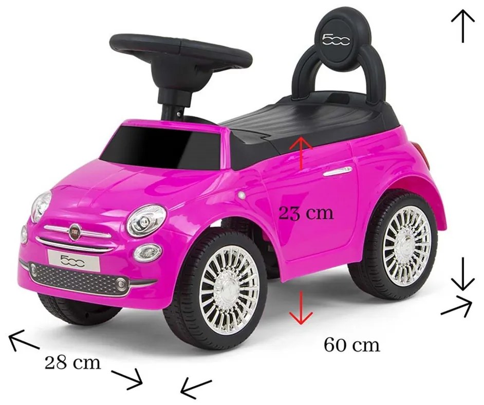 Detské odrážadlo Milly Mally FIAT ružové