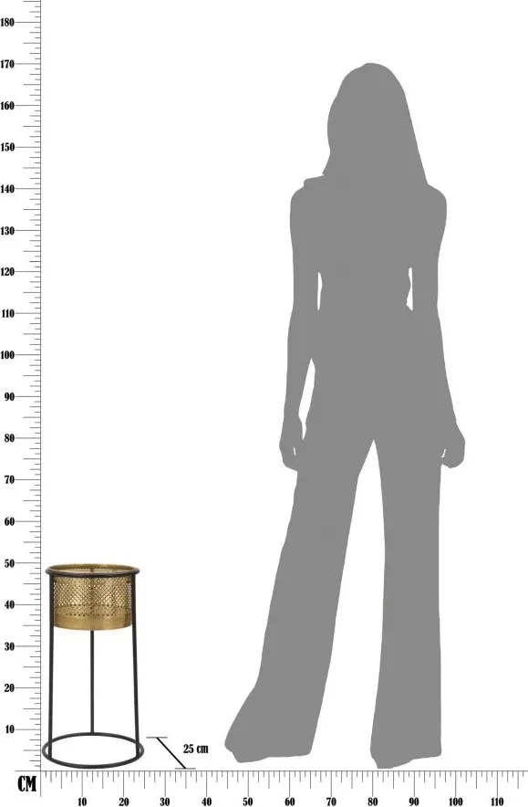 Stojan na kvety Simply 50 cm čierno-zlatý