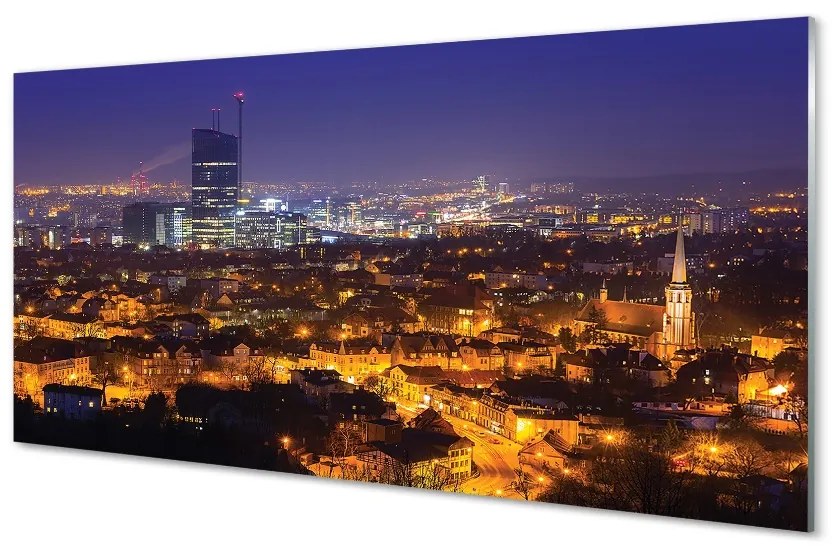 Sklenený obraz Gdańsk Mesto nočné panorama 100x50 cm