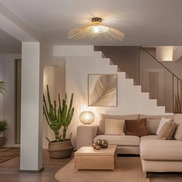 Brilagi - LED prisadený luster CERIA BOHO 1xE27/40W/230V priemer 100 cm bambus