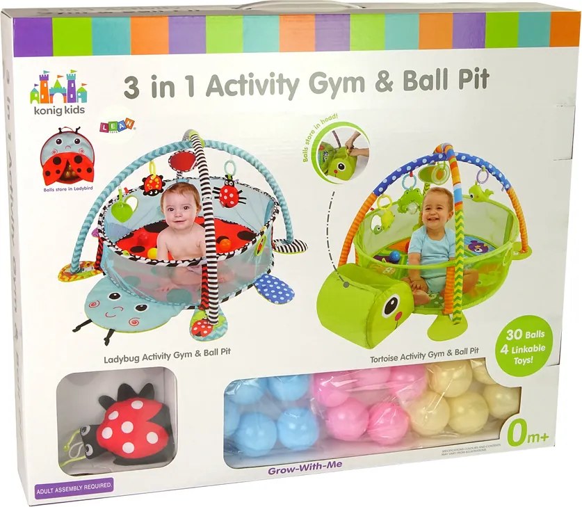 LEAN Toys Vzdelávacia podložka Turtle Playpen Balls pre dieťa