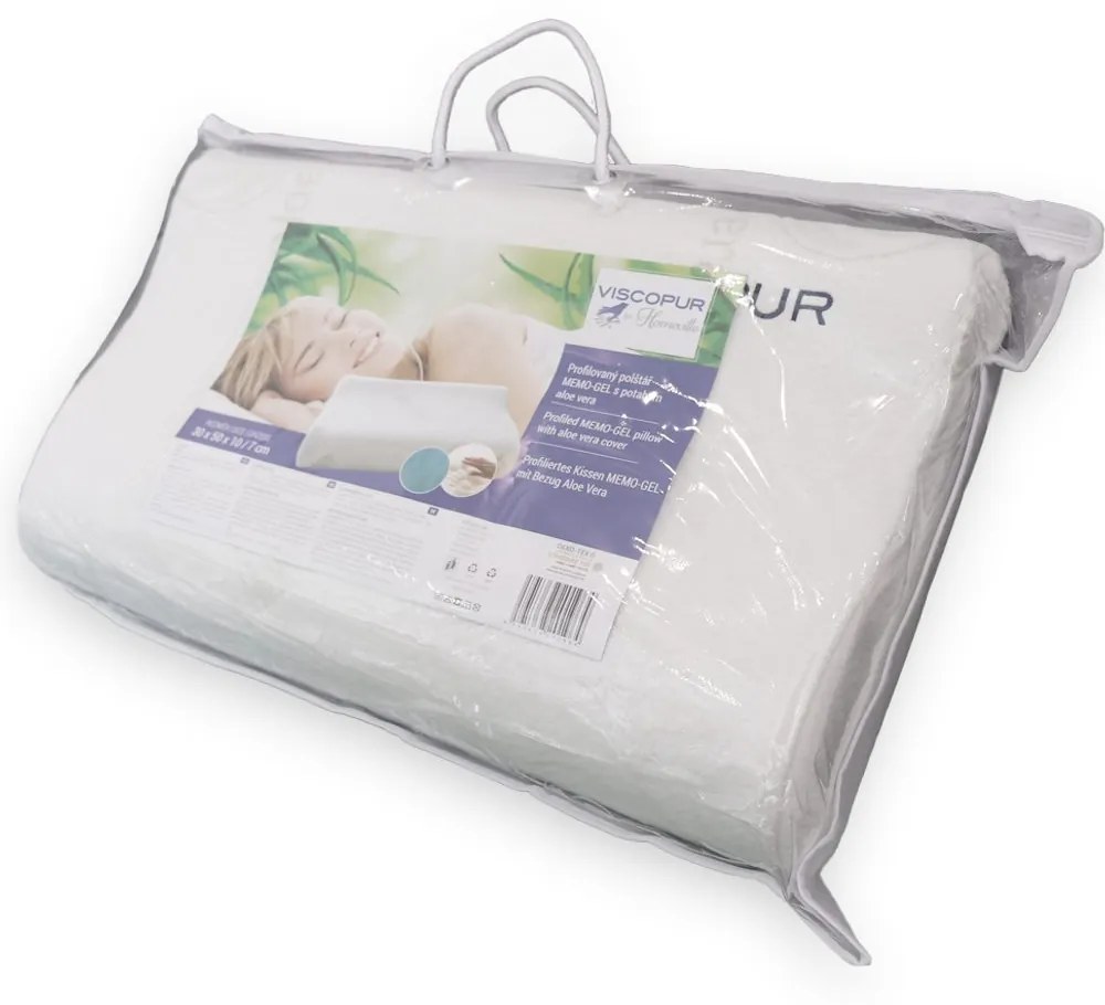VISCOPUR Anatomický vankúš VISCOPUR® MEMO-GEL Aloe profilovaný - 40x60 cm