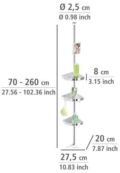 WENKO 22124100-Rohový element PREMIUM 27,5x260 cm strieborný