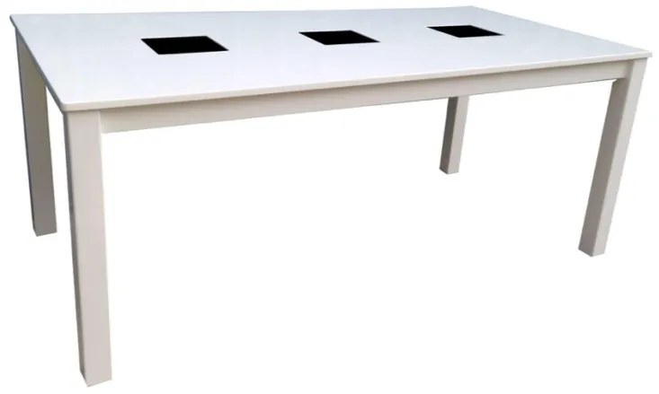 Backagard jedálenský stôl so sklom 180x90 cm biely
