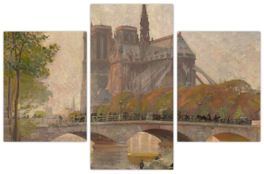 Obraz - Robert William Vonnoh, Notre Dame de Paris, reprodukcia (90x60 cm)