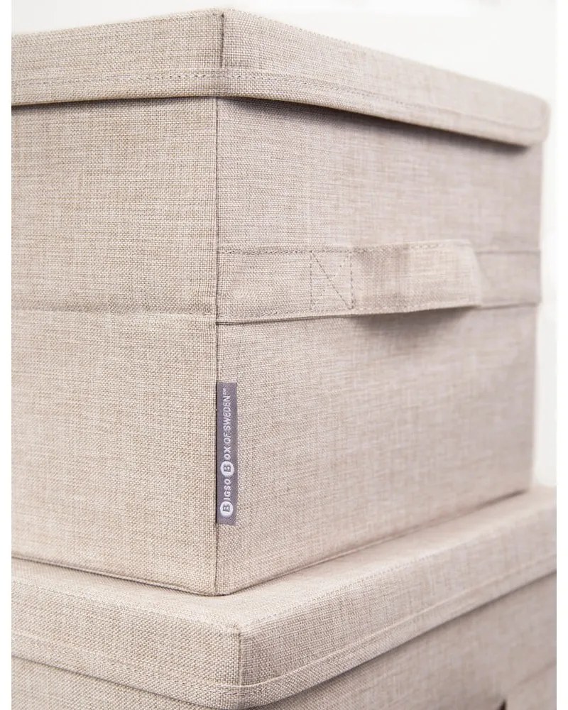 Béžový látkový úložný box s vekom 34x45x25 cm Soft Storage – Bigso Box of Sweden