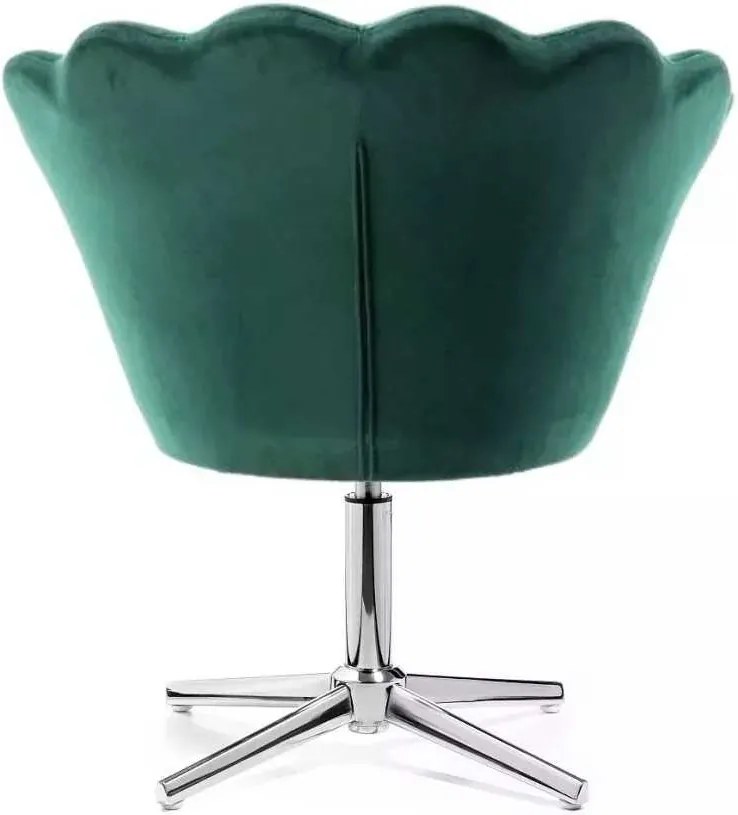 LuxuryForm DESIGN Kreslo FREY VELUR na striebornom kríži - zelené